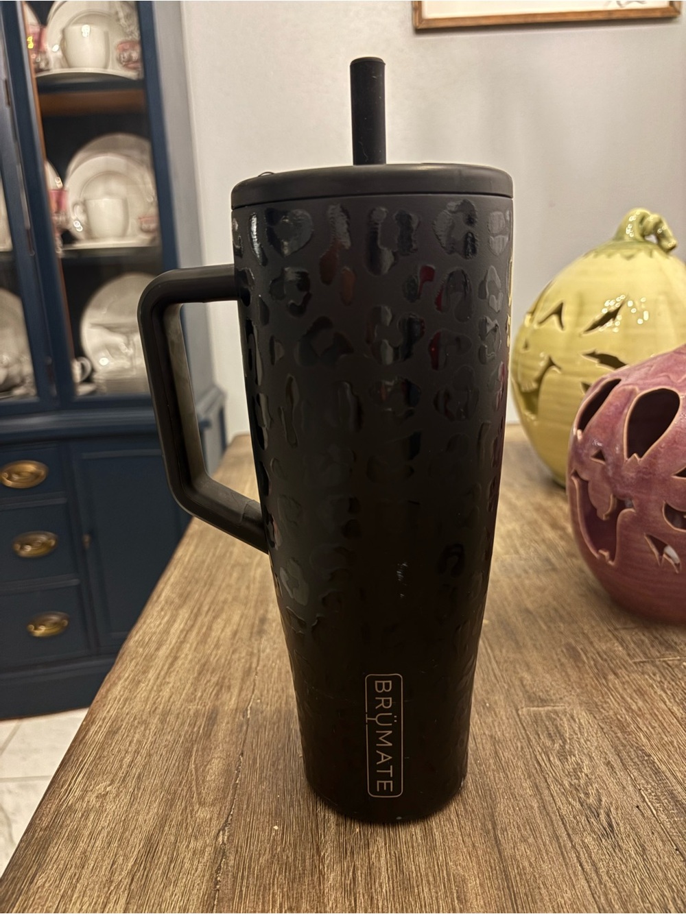 BruMate Era 40oz Tumbler Onyx Leopard Leakproof Insulated Mug with Straw